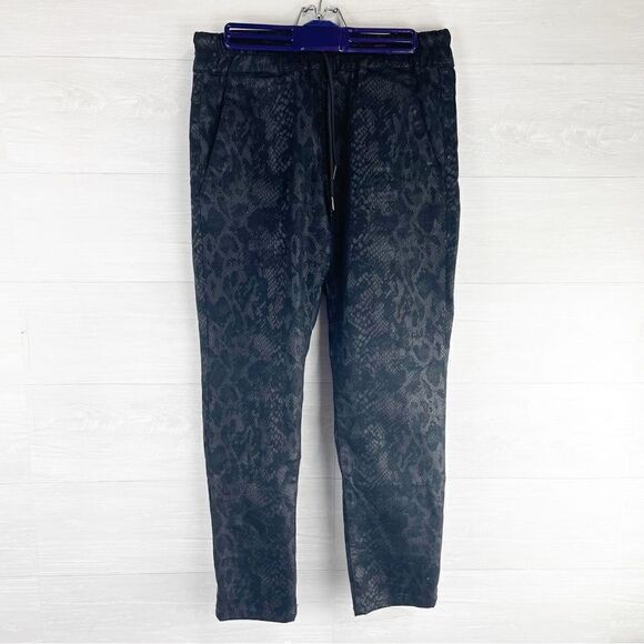 Bevy Flog Shely Black Python High Rise Drawstring Pants - Picture 3 of 8